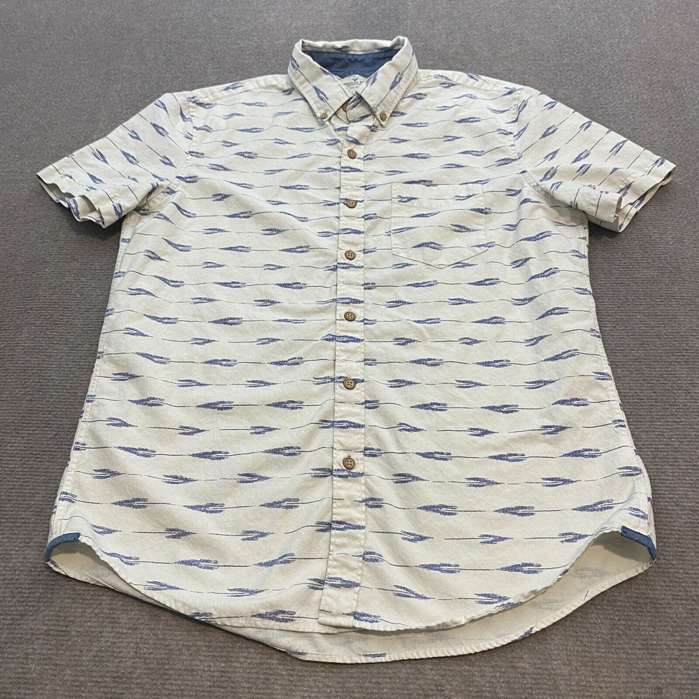 American Eagle Shirt Adult Medium Aztec Short Sleeve Casual Men's Southwestern